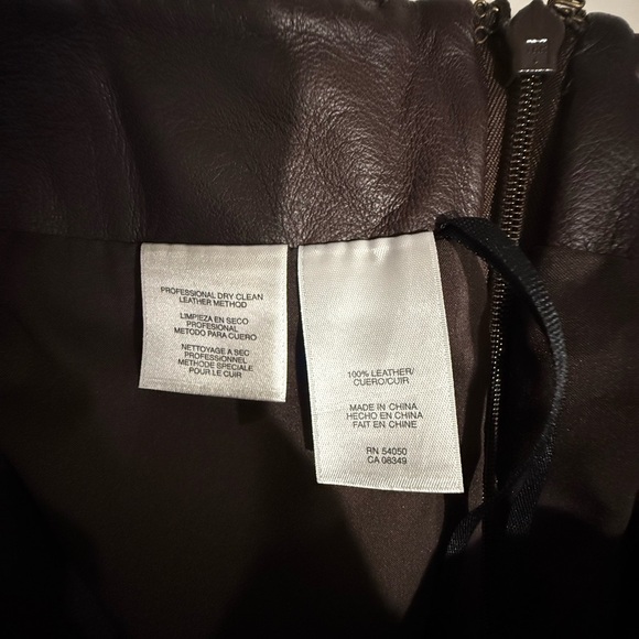 Anne Klein Brown Leather Skirt Size 8 - Picture 5 of 14